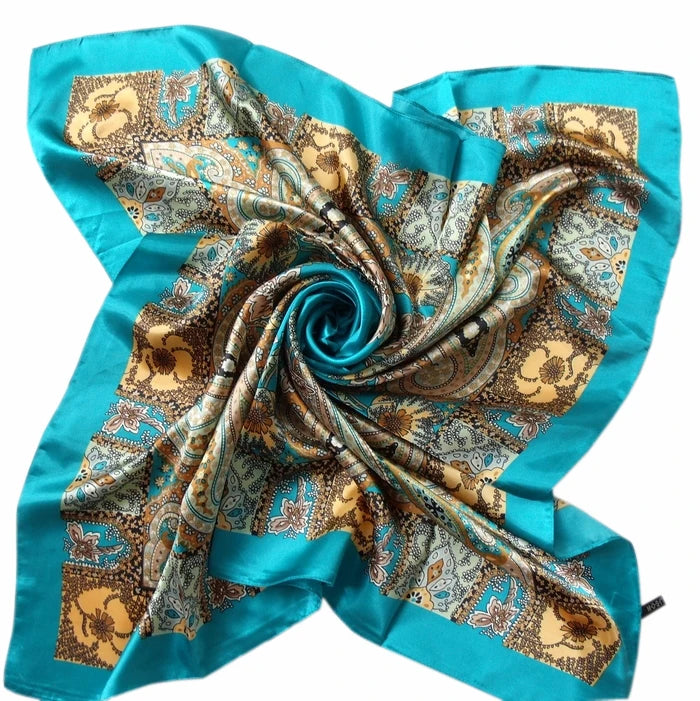 BYSIFA Fashionable Women’s Multifunctional Printed Scarf - All-Season 90x90cm Polyester Shawl