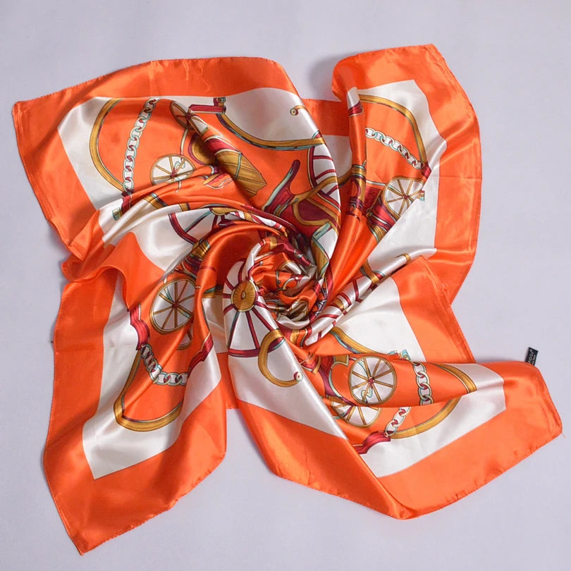 BYSIFA Fashionable Women’s Multifunctional Printed Scarf - All-Season 90x90cm Polyester Shawl