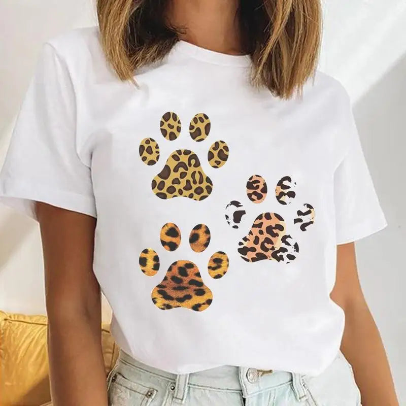 Youzhao Women's Cartoon Print Casual O-Neck T-shirt – Summer Top