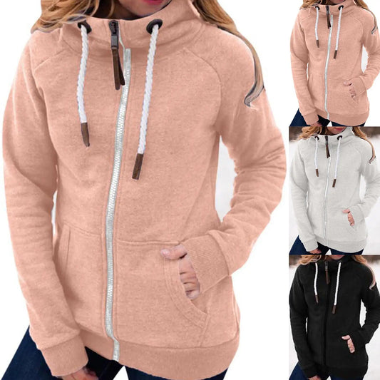 Women’s Casual Zip-Up Hooded Sweatshirt - Soft & Stylish