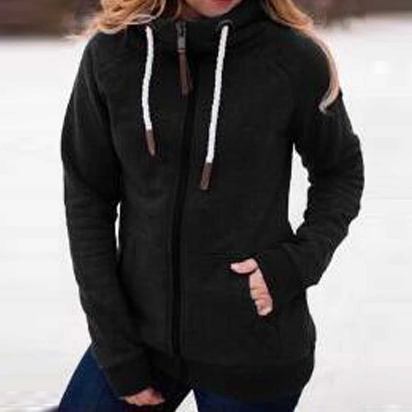 Women’s Casual Zip-Up Hooded Sweatshirt - Soft & Stylish