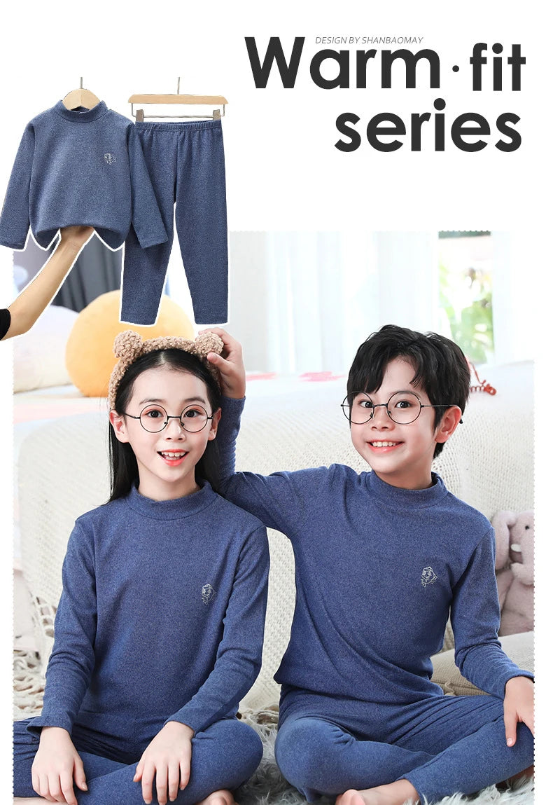 XJYIYUANLC Unisex Cartoon Print Homewear Set for Kids (Ages 7-13Y)