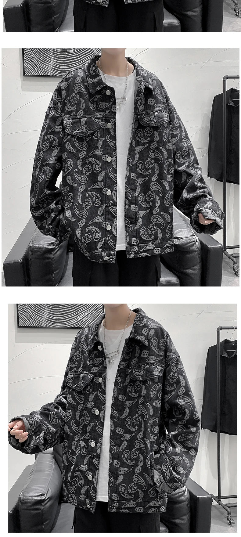 YrightMwrong High Street Floral Denim Jacket - Stylish, Casual Outerwear for Spring and Autumn