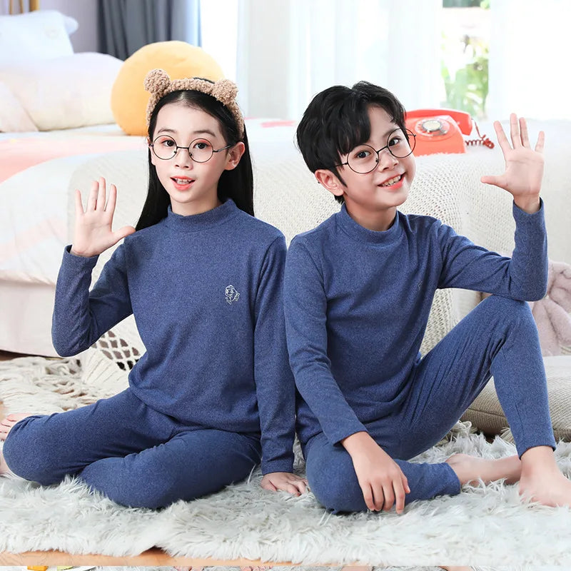 XJYIYUANLC Unisex Cartoon Print Homewear Set for Kids (Ages 7-13Y)