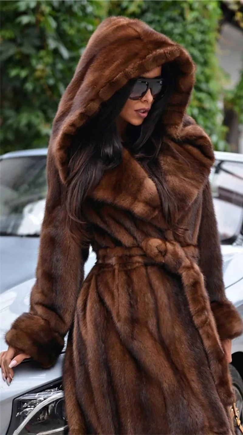 BFFUR Women’s Real Mink Fur Coat – Luxury & Warmt