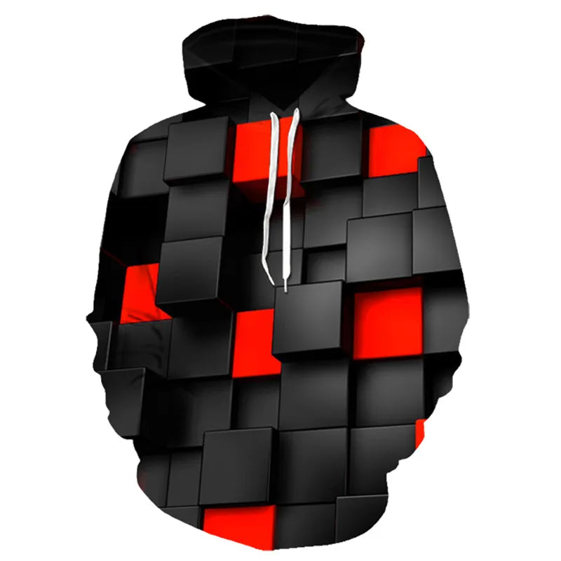 Title: Men's Casual Hooded Hoodie with Print Design by NoEnName_Null – Perfect for Spring and Autumn