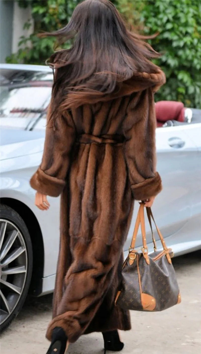 BFFUR Women’s Real Mink Fur Coat – Luxury & Warmt