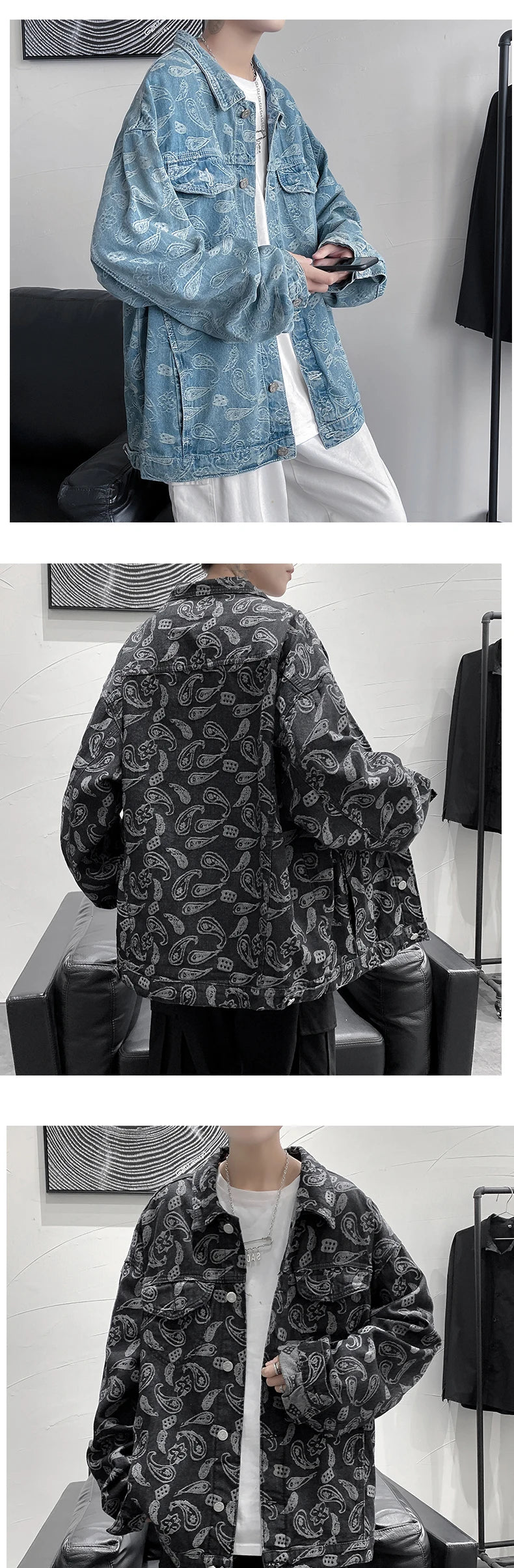 YrightMwrong High Street Floral Denim Jacket - Stylish, Casual Outerwear for Spring and Autumn