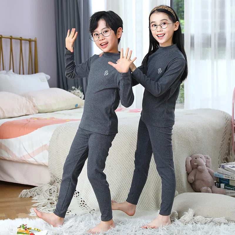 XJYIYUANLC Unisex Cartoon Print Homewear Set for Kids (Ages 7-13Y)