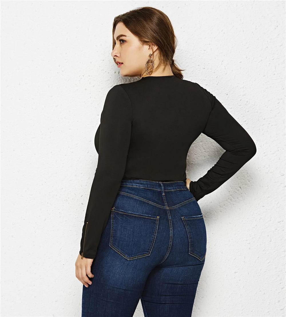 Autumn Winter Clothes Women 2022 Female Top Long Sleeve Shirt Oversize Body Suit Basic Extra Large Size 5XL 6XL Free Shipping