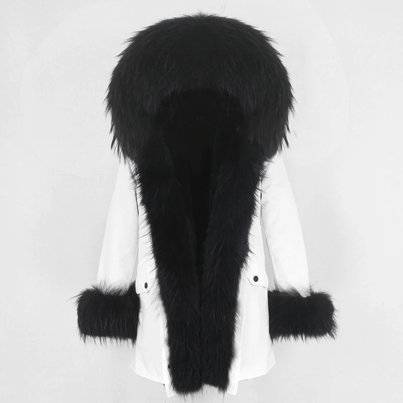 OFTBUY Women's Winter Real Fox Fur Collar Jacket - Warm, Stylish, and Cozy