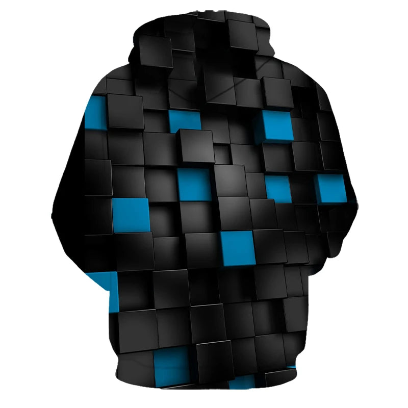 Title: Men's Casual Hooded Hoodie with Print Design by NoEnName_Null – Perfect for Spring and Autumn