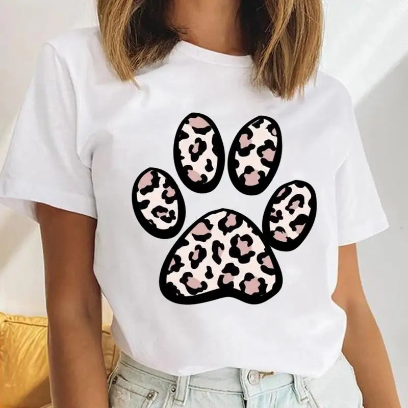 Youzhao Women's Cartoon Print Casual O-Neck T-shirt – Summer Top