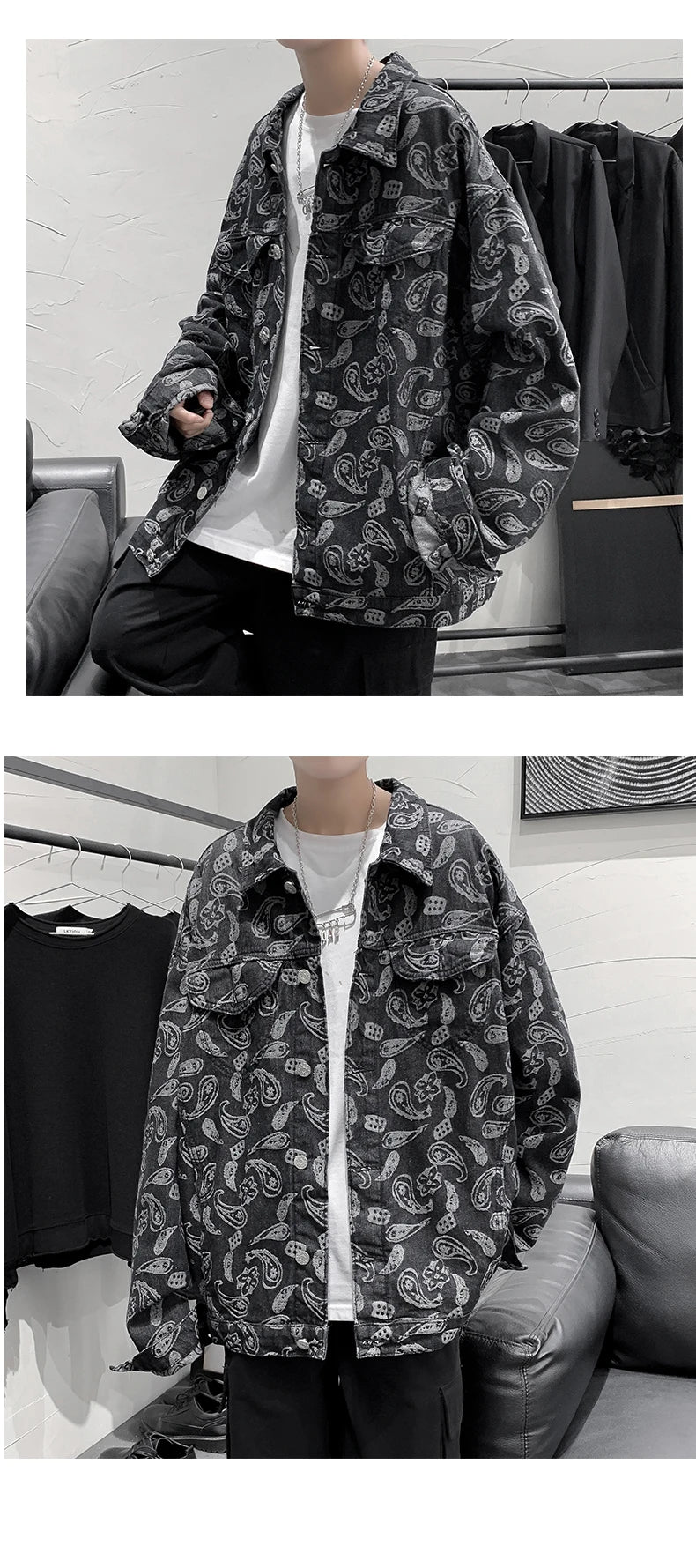 YrightMwrong High Street Floral Denim Jacket - Stylish, Casual Outerwear for Spring and Autumn