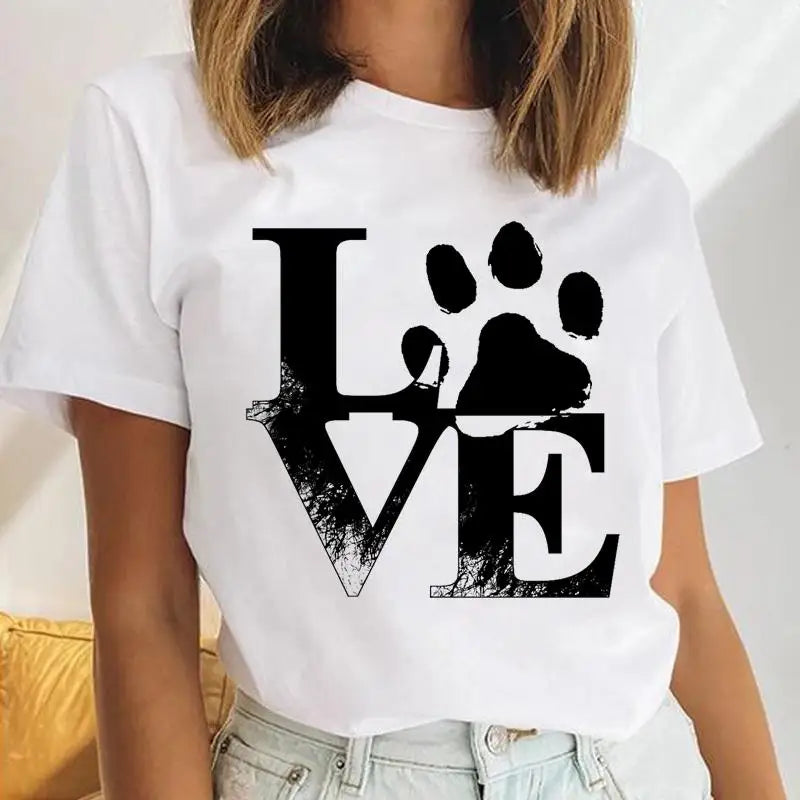 Youzhao Women's Cartoon Print Casual O-Neck T-shirt – Summer Top