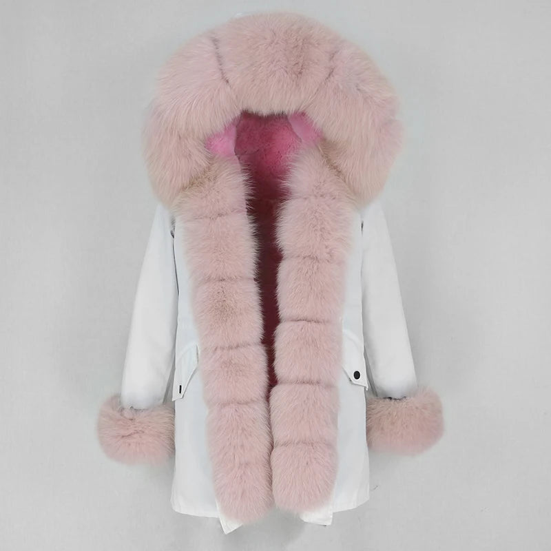 OFTBUY Women's Winter Real Fox Fur Collar Jacket - Warm, Stylish, and Cozy