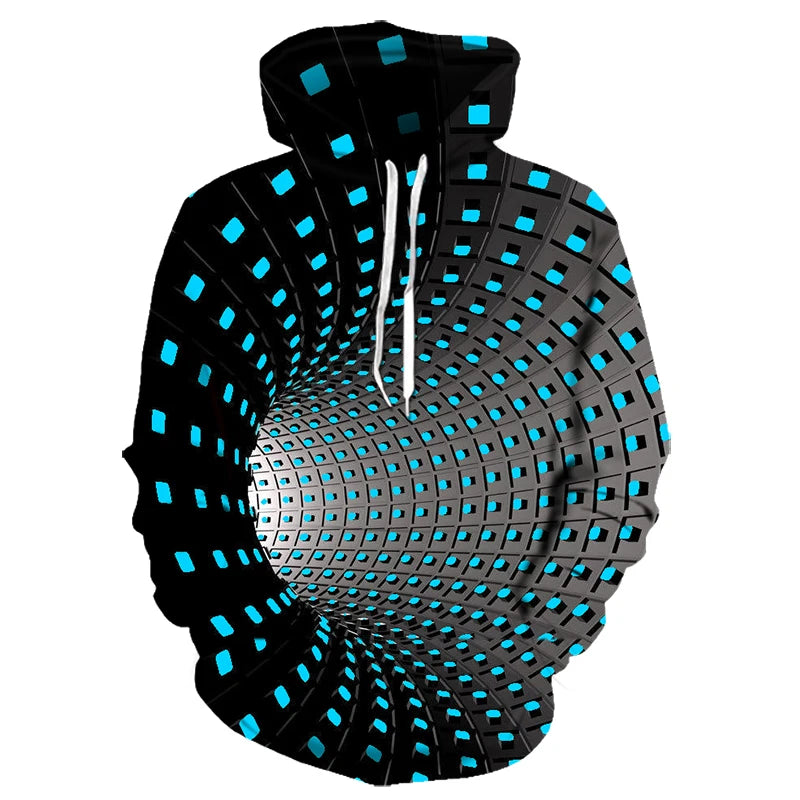 Title: Men's Casual Hooded Hoodie with Print Design by NoEnName_Null – Perfect for Spring and Autumn