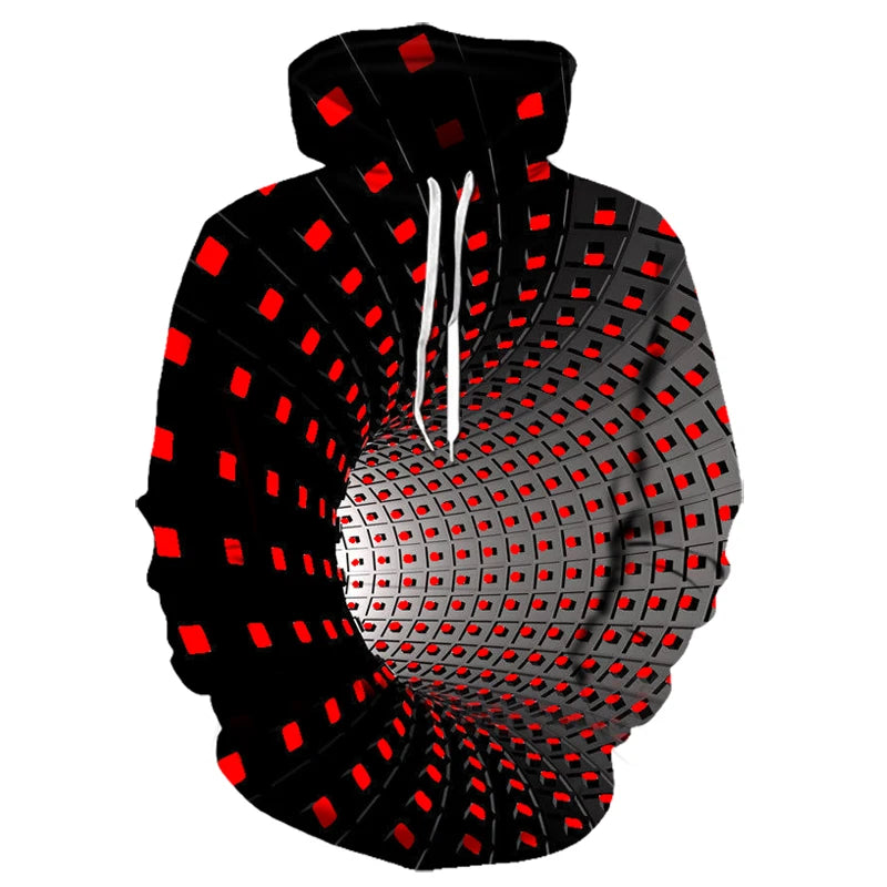 Men's Casual Hooded Hoodie with Print Design by NoEnName_Null – Perfect for Spring and Autumn