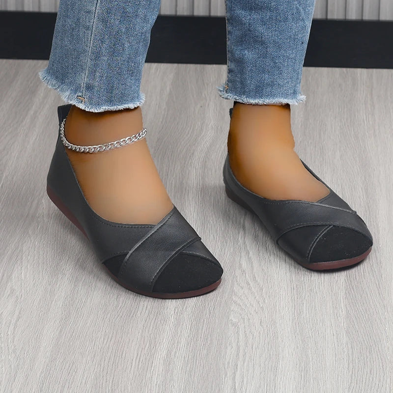 YZZJALK Women's Loafers - Casual Slip-On Flats with Splicing Design