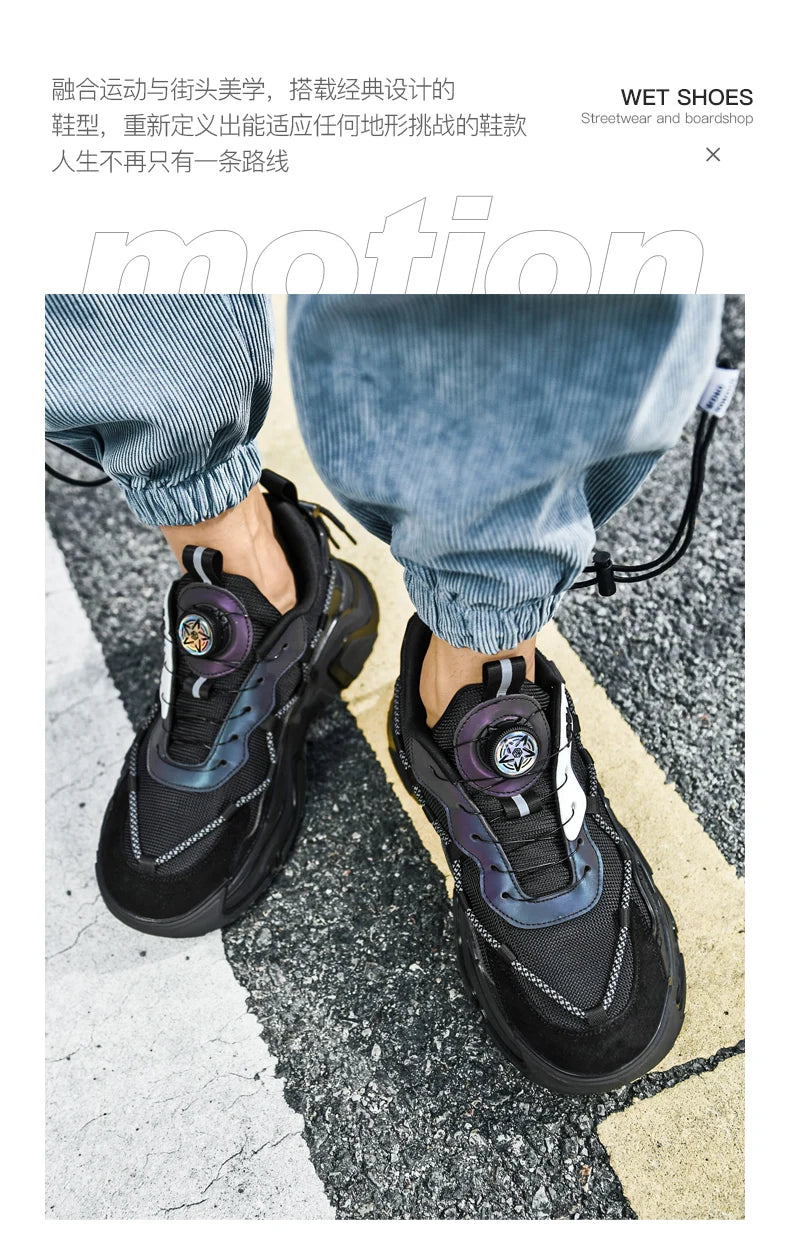 Yuzhy Men's Breathable Casual Lace-Up Shoes - Winter-Ready, Anti-Odor Sneakers
