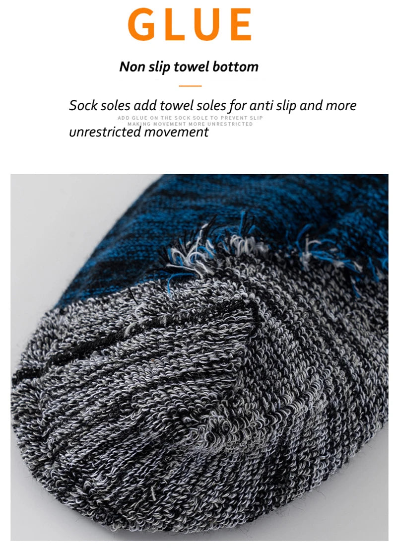 YWSLRC Men's Cotton Hiking Socks – Elastic, Anti-Slip, Moisture-Wicking for Daily & Exercise