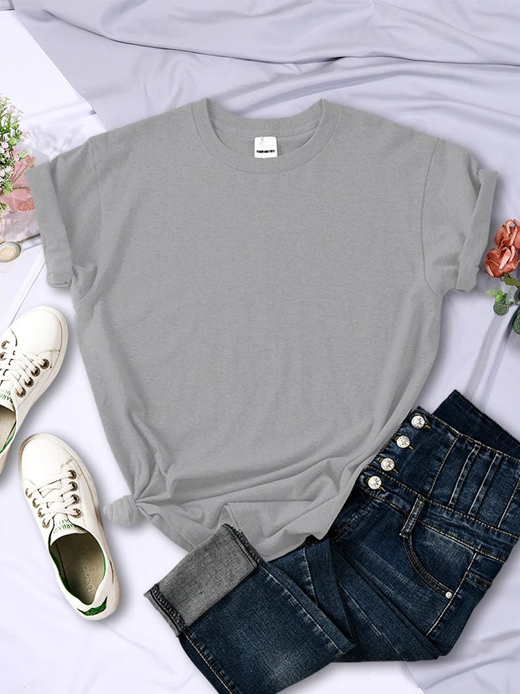 Summer Women Solid Color T-Shirts Comfortable All-Match Multicolor Clothes Loose O-Neck Short Sleeve Casual Female Tops