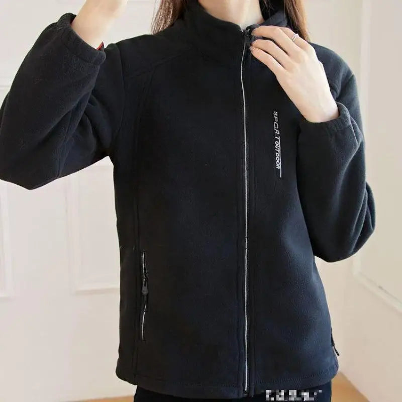 Zuolunouba Women's Casual Slim Fit Turtleneck Zip-Up Fleece Jacket – Winter Collection