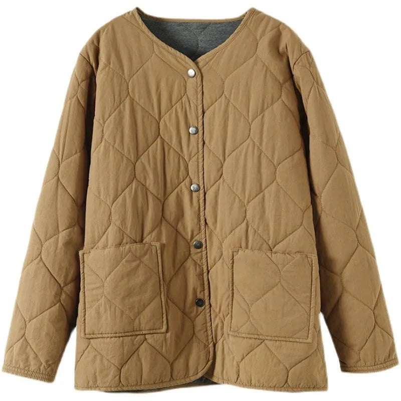 LUO. TAO. FUSH I Women's Winter Office Lady Coat – Single-Breasted Buttoned Short Jacket