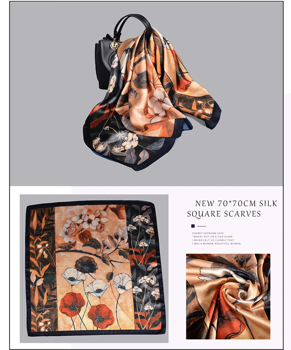 BYSIFA Multifunctional Fashion Scarf - Striped Satin Square Shawl for All Seasons