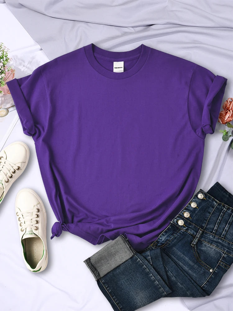 Summer Women Solid Color T-Shirts Comfortable All-Match Multicolor Clothes Loose O-Neck Short Sleeve Casual Female Tops