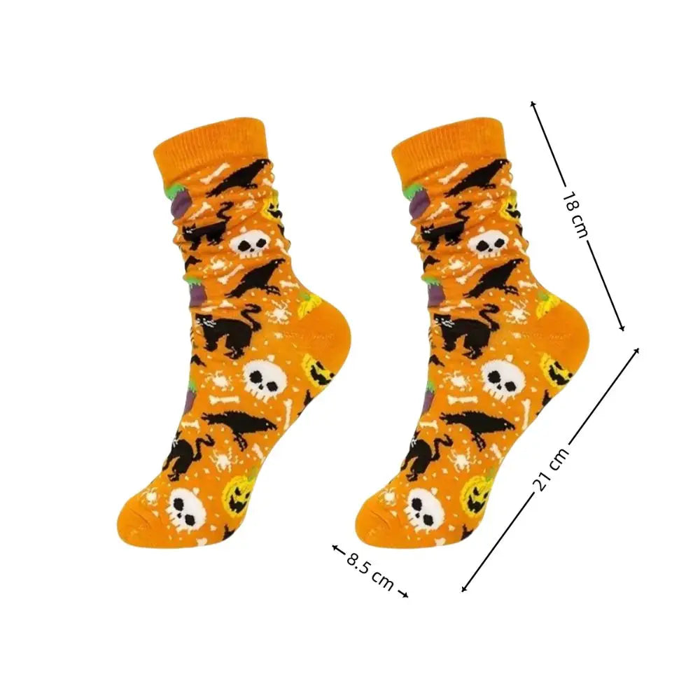 Halloween Style Cotton Crew Socks - Festive & Comfortable