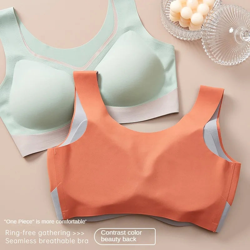 KING'S FAITH Women's Floral Push-Up Bra - Wire-Free, Front Closure, Everyday Comfort