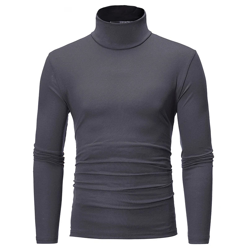 GAOKE Men's Turtleneck Smart Casual Tee – Autumn/Winter Sustainable Top