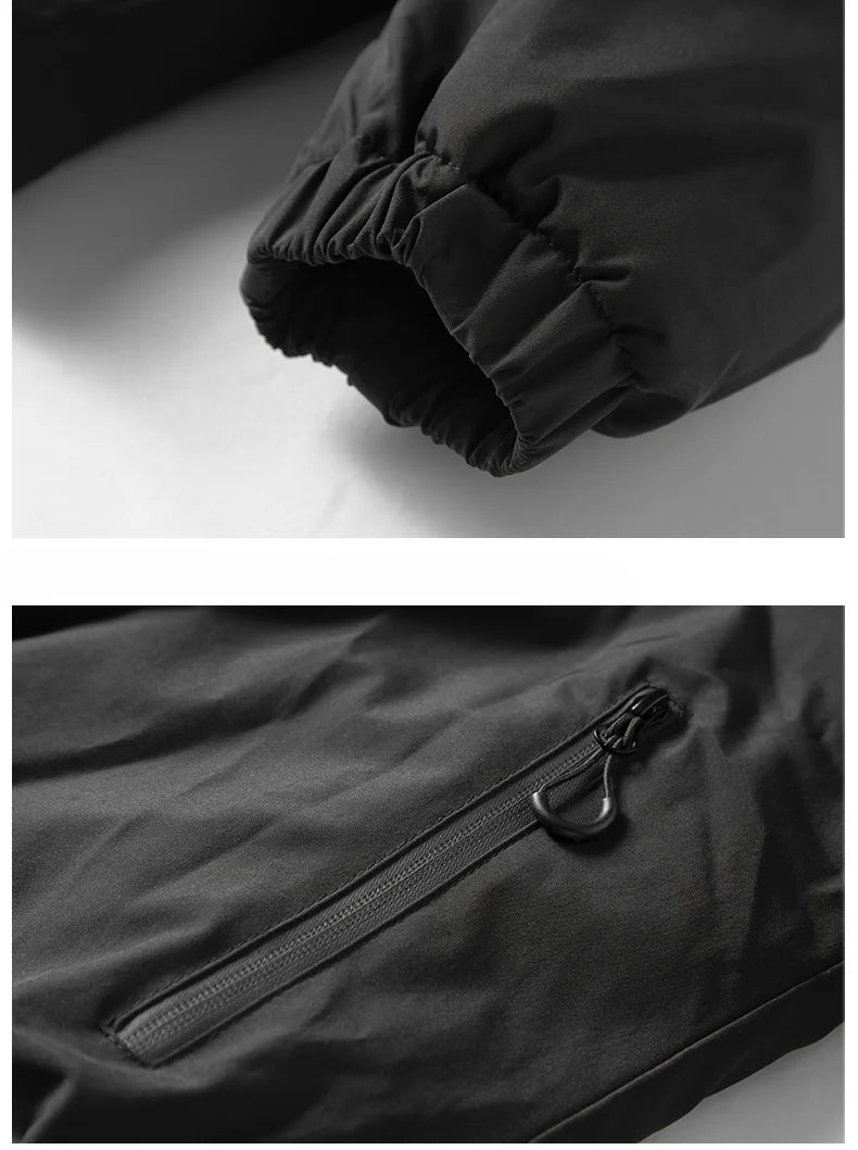 NoEnName_Null Men's Casual Autumn & Winter Hooded Jacket – Thick, Stylish Outerwear