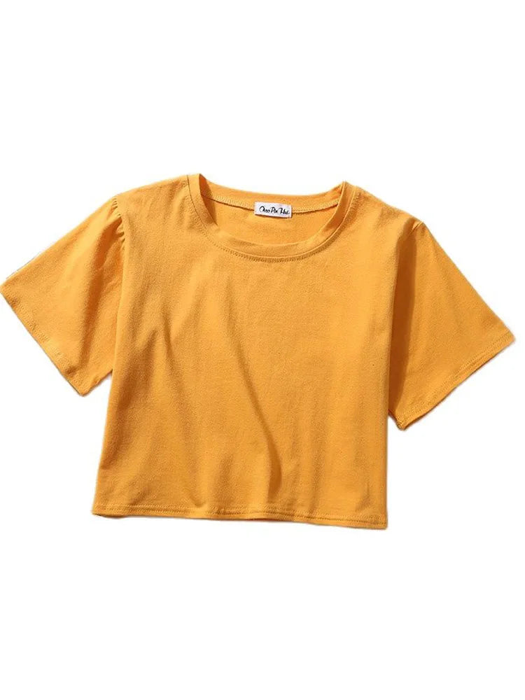 Dozw Women's Casual Loose-Fit Knit Tee – Summer Short Sleeve O-Neck Top for Middle Age