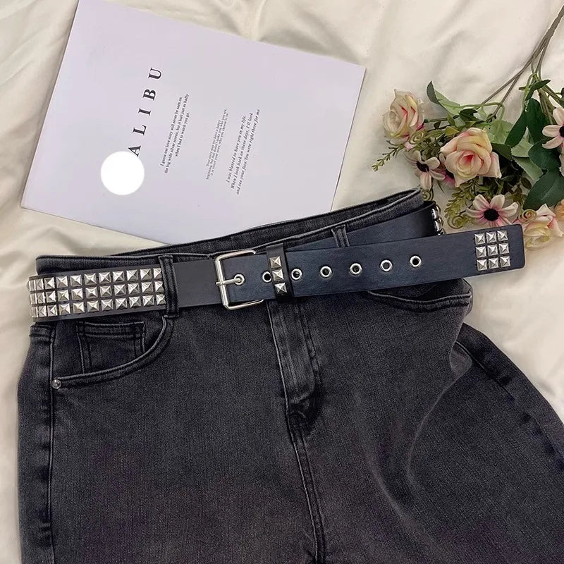 Fashion Plaid Metal & PU Belt for Women – Stylish & Durable
