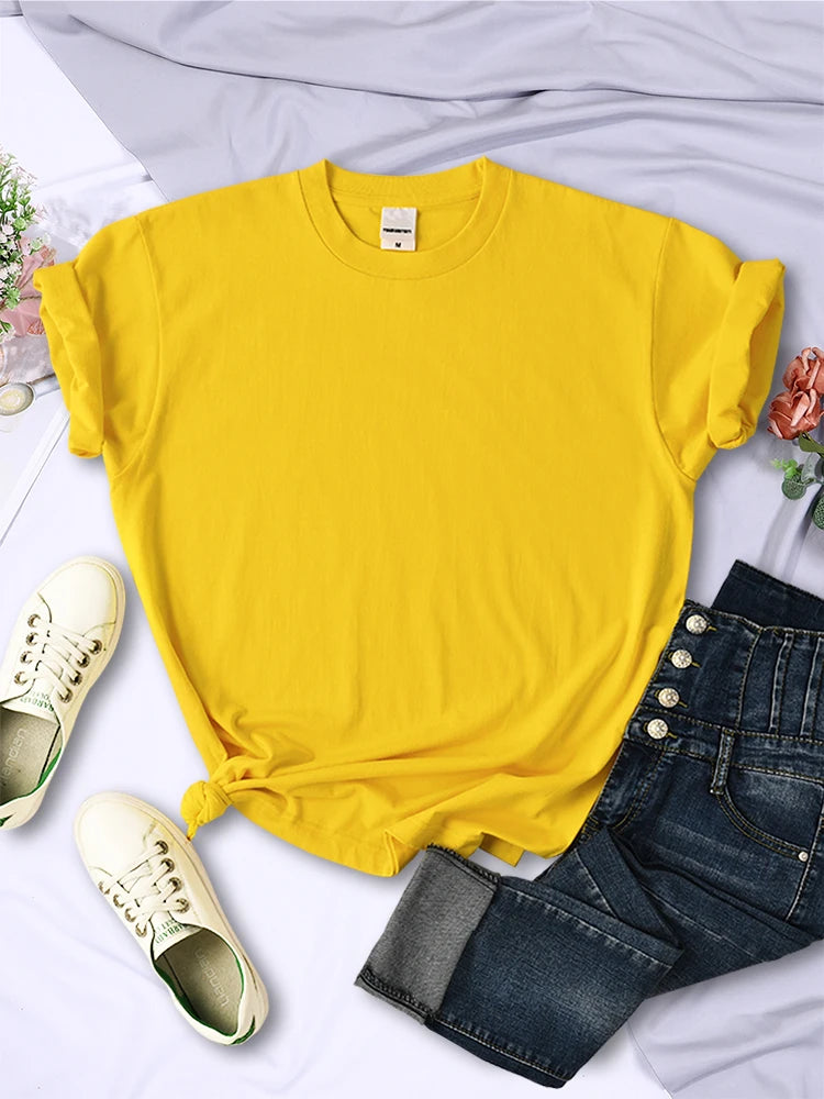 Summer Women Solid Color T-Shirts Comfortable All-Match Multicolor Clothes Loose O-Neck Short Sleeve Casual Female Tops