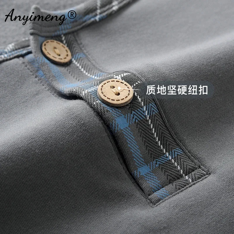 Elegant Man's Pajamas Loungewear 2023 Autumn Winter New Big Size 3xl 4xl Knitted Cotton Sleepwear Fashion Lounge Set Nightwear