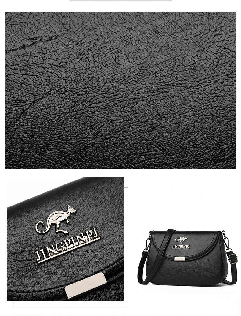 NoEnName_Null PU Shoulder Bag for Women – Soft Square Design with Interior Compartments