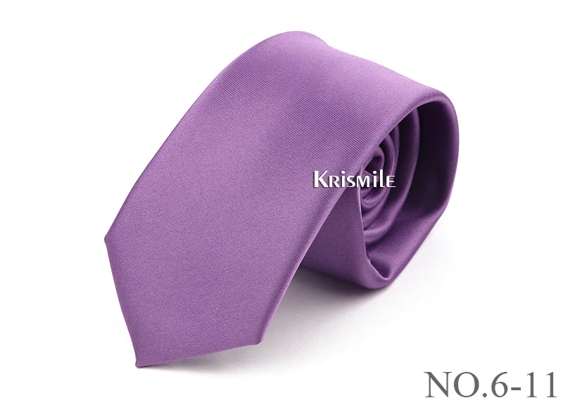 NoEnName_Null Solid Polyester Neck Tie for Men