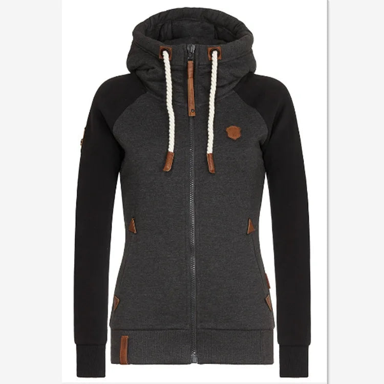 Btsukimi Women's Slim Fit Hooded Zip-Up Sweatshirt - Casual Spring & Autumn Jacket