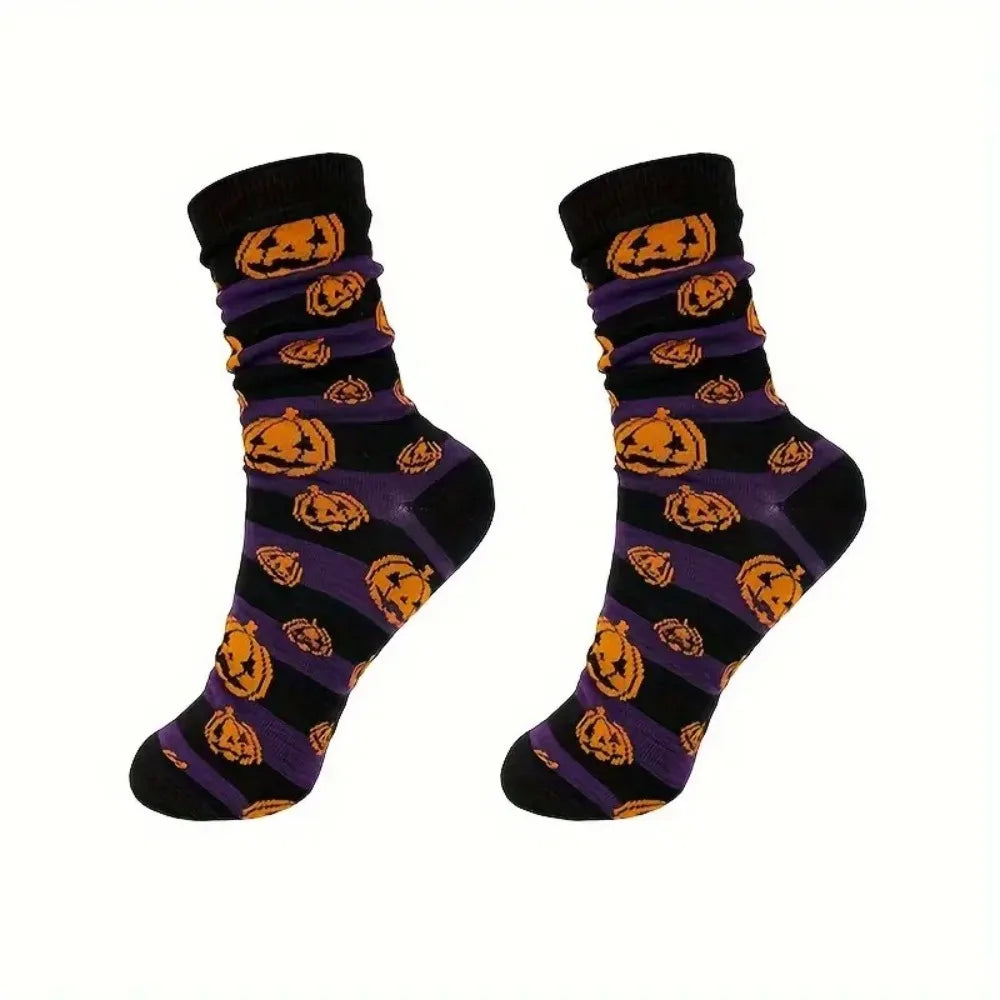 Halloween Style Cotton Crew Socks - Festive & Comfortable