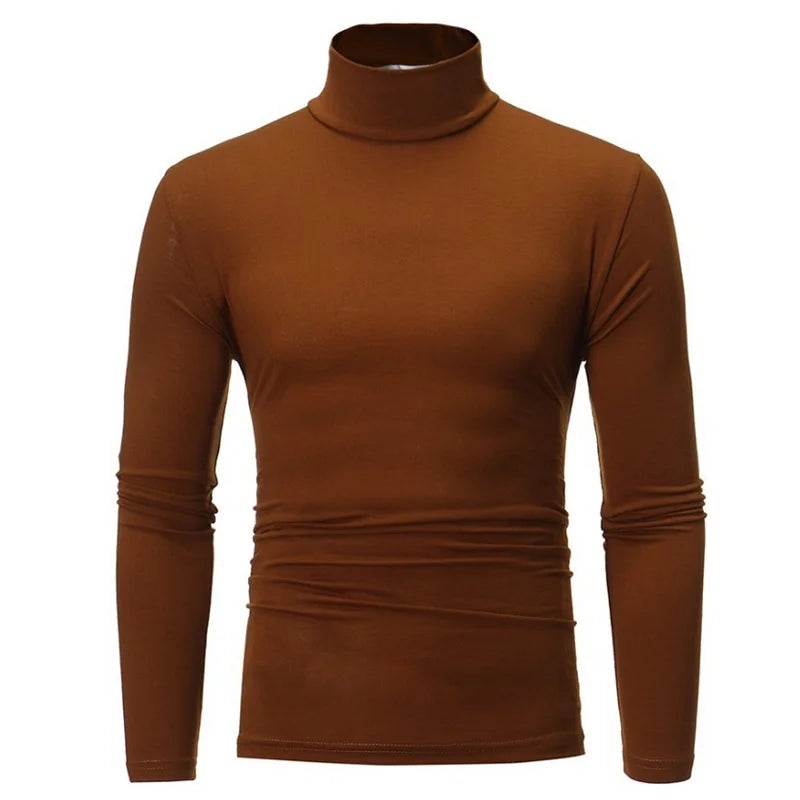 GAOKE Men's Turtleneck Smart Casual Tee – Autumn/Winter Sustainable Top
