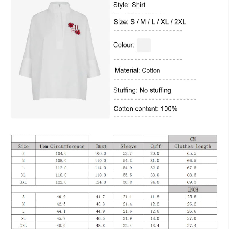Women's Floral Cotton Polo Shirt with Long Sleeves – Summer 2025 | CHCH Casual Collection
