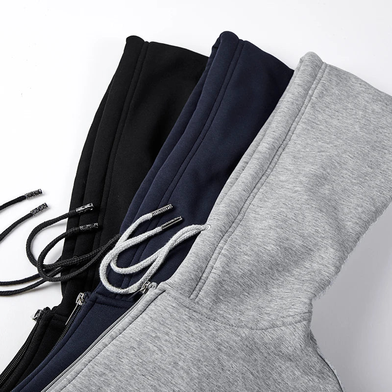 UNION ARMY Men’s Thick Hooded Sweatshirt with Zipper - Casual Sportswear, Regular Fit, Winter-Ready