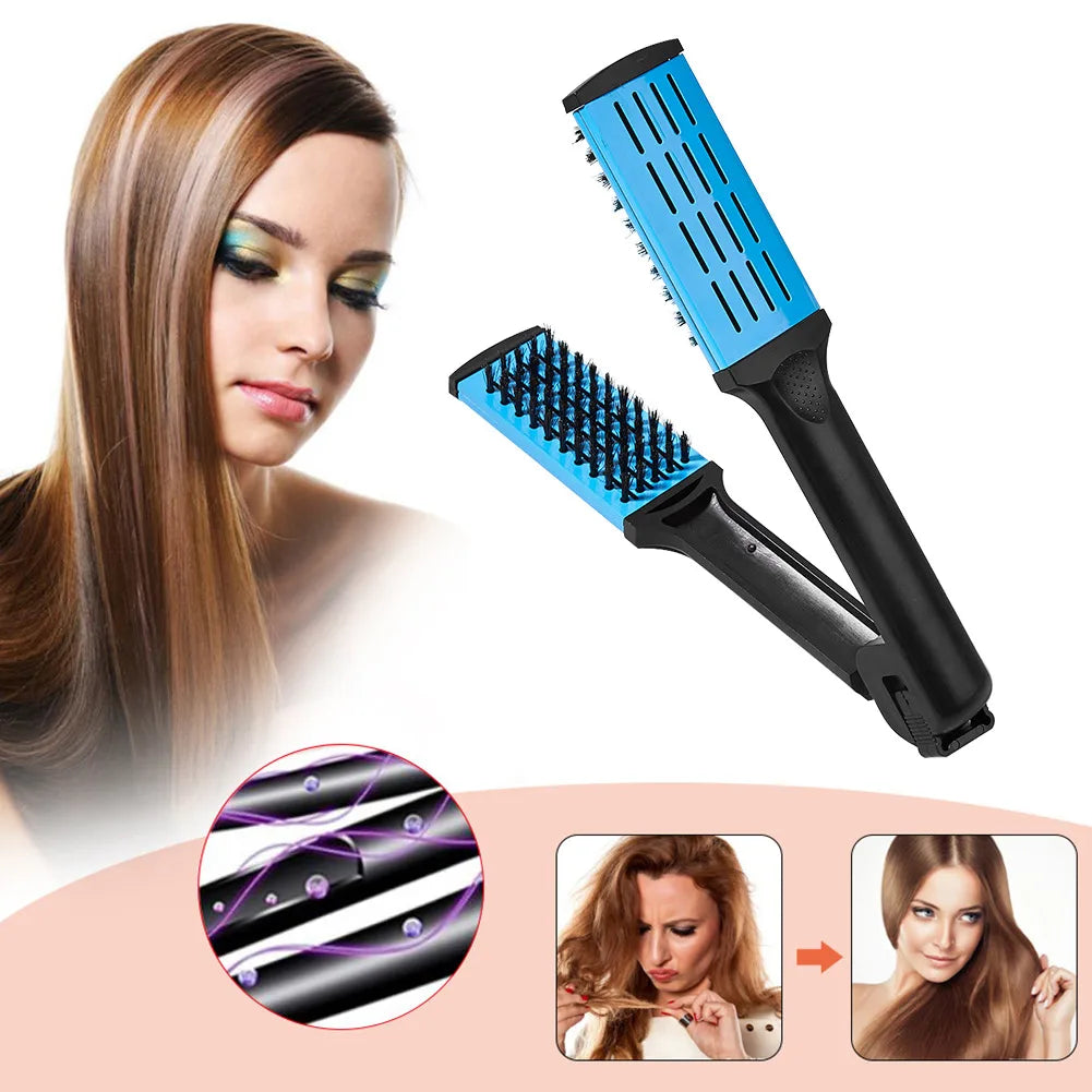 Hair Straightener Comb – Plastic Detangling Brush for Wet & Dry Hair
