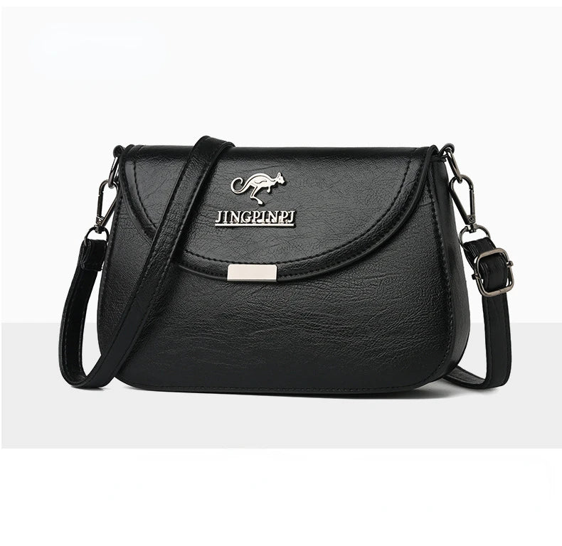 NoEnName_Null PU Shoulder Bag for Women – Soft Square Design with Interior Compartments