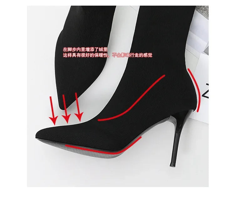 YBQJOO Women's Chelsea Boots – Pointed Toe, Ultra-High Heel, Sexy and Stylish Winter Footwear