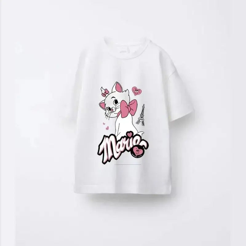 Disney Girls' Cartoon Knit Tee – Casual Summer Top for Ages 7–13
