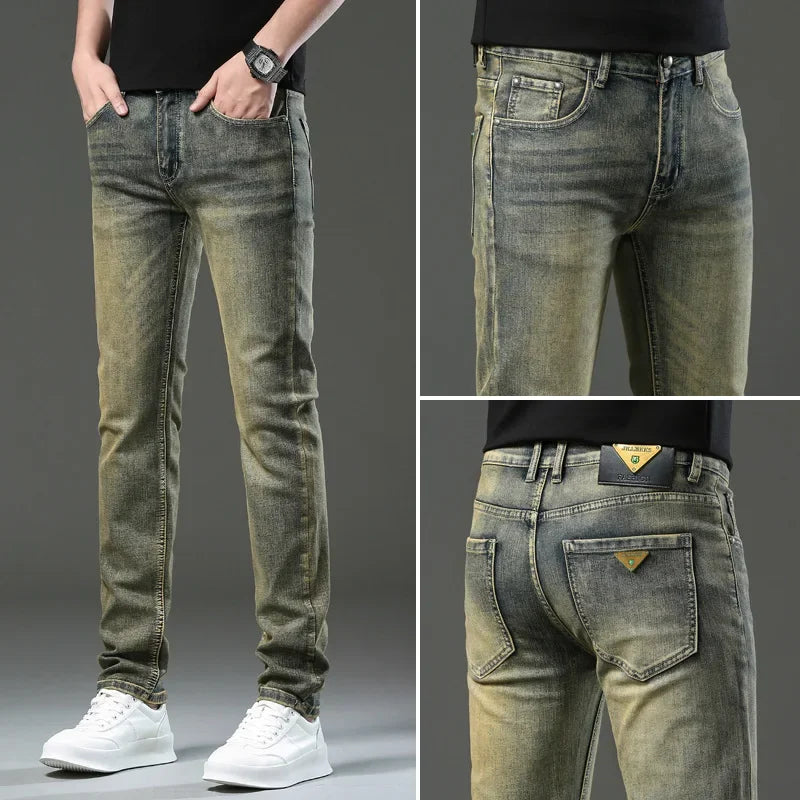 Denim jeans Pants Slim Fit Retro Stretch 2023 Winter Autumn Trousers Moto Biker Jeans High Quality